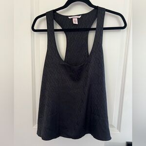Victoria's Secret Black Satin Racerback Tank Top